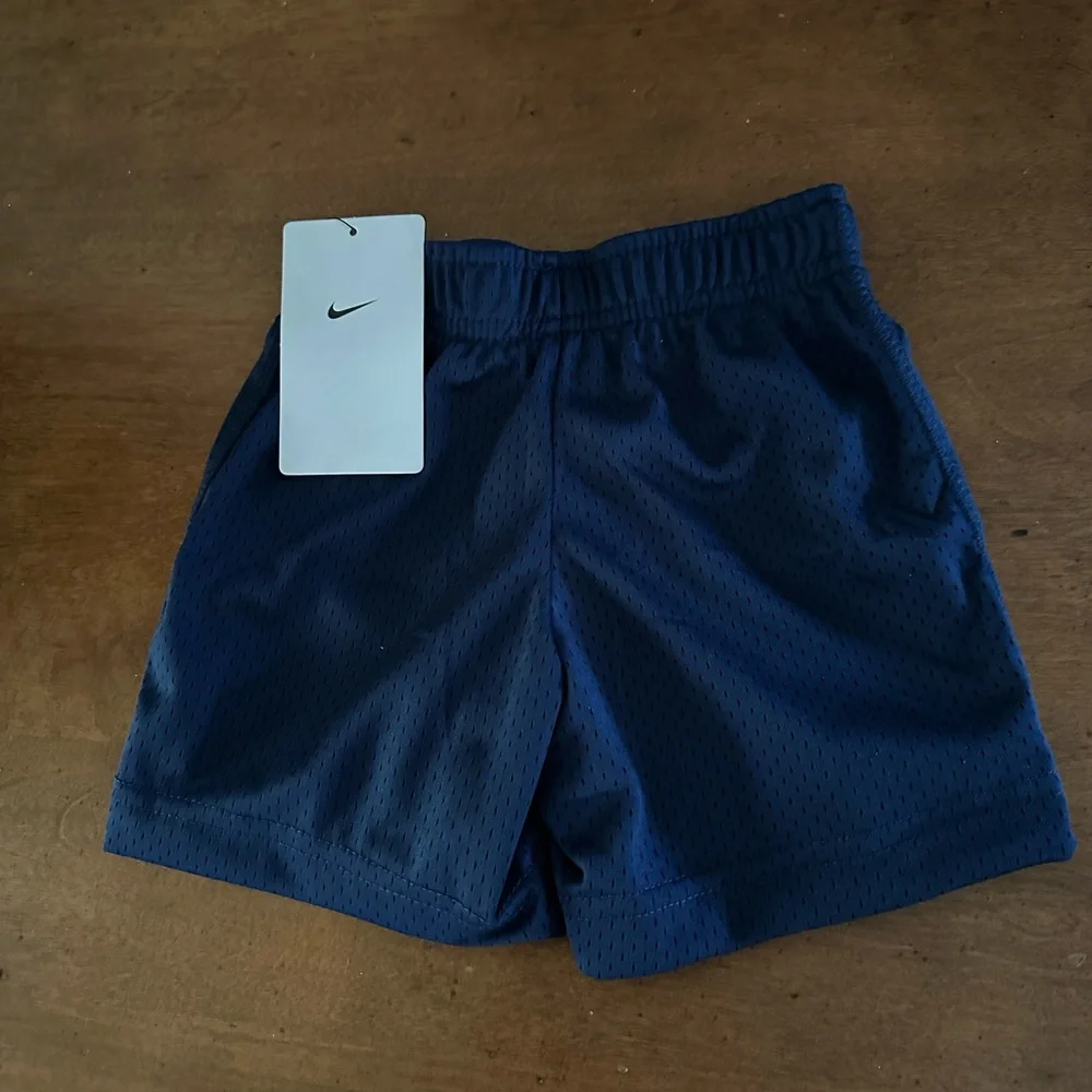 Nike gender neutral athletic navy blue shorts just do it